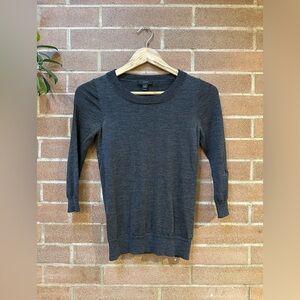 J Crew grey fine merino wool sweater